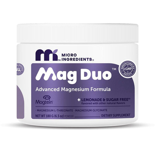 Micro Ingredients Mag Duo Magnesium L-Threonate (Magtein) with Glycinate Powder- Lemonade Flavors - No Sugar, No Fillers, Non-GMO, No Gluten (30 Servings